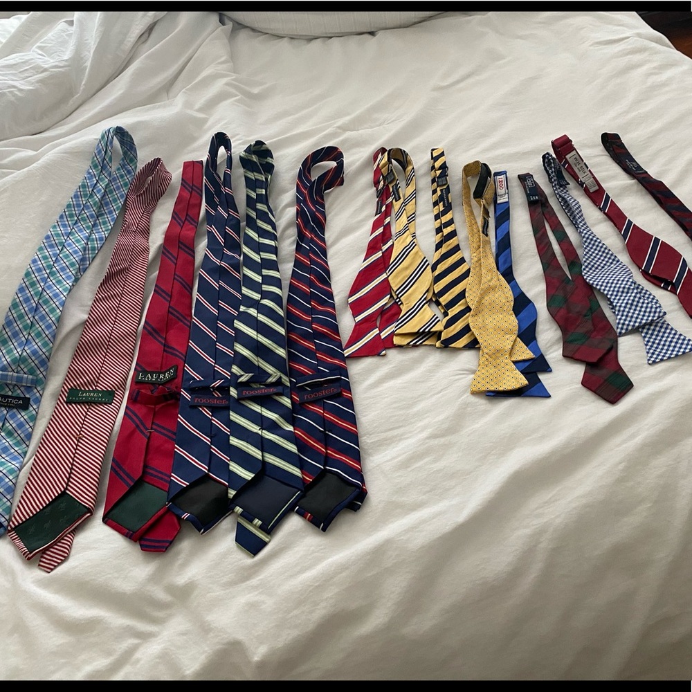 Ties & BowTies-Lot 6Ties/9Bows 15 total Mul. Brand